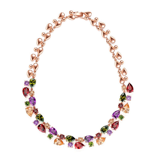 Wholesale Colored Zircon Artificial Gemstone Copper Necklace MOQ≥2 JDC-NE-Kas004 Necklaces 卡诗 Wholesale Jewelry JoyasDeChina Joyas De China
