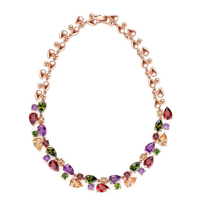 Wholesale Colored Zircon Artificial Gemstone Copper Necklace MOQ≥2 JDC-NE-Kas004 Necklaces 卡诗 Wholesale Jewelry JoyasDeChina Joyas De China