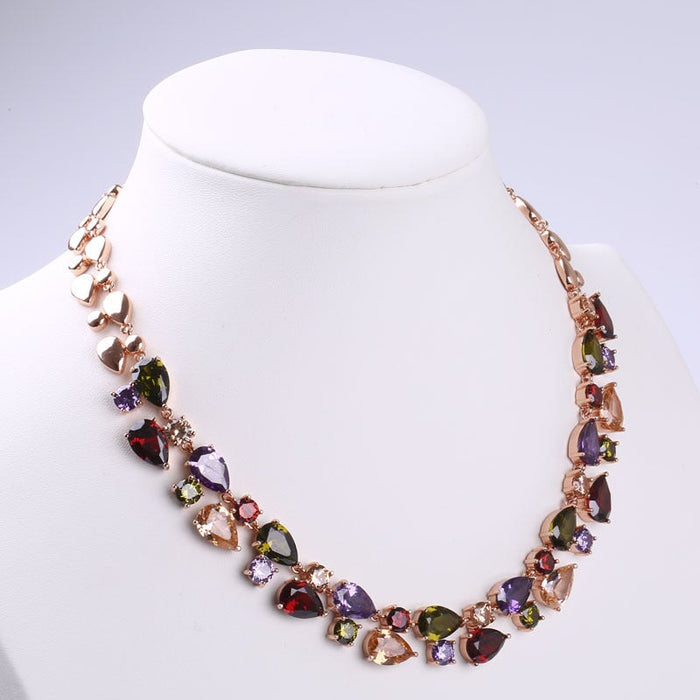 Wholesale Colored Zircon Artificial Gemstone Copper Necklace MOQ≥2 JDC-NE-Kas004 Necklaces 卡诗 Wholesale Jewelry JoyasDeChina Joyas De China