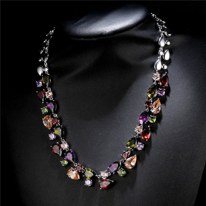 Wholesale Colored Zircon Artificial Gemstone Copper Necklace MOQ≥2 JDC-NE-Kas004 Necklaces 卡诗 Wholesale Jewelry JoyasDeChina Joyas De China