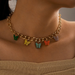 Bulk Jewelry Wholesale colorful alloy thick chain butterfly necklace JDC-NE-C029 Wholesale factory from China YIWU China