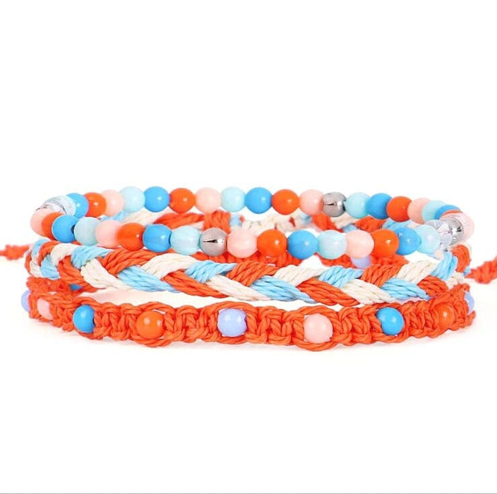 Wholesale colorful bead bracelet waterproof wax thread braided bracelet three-piece set JDC-BT-Yiye010 Bracelet 益烨 4 Wholesale Jewelry JoyasDeChina Joyas De China
