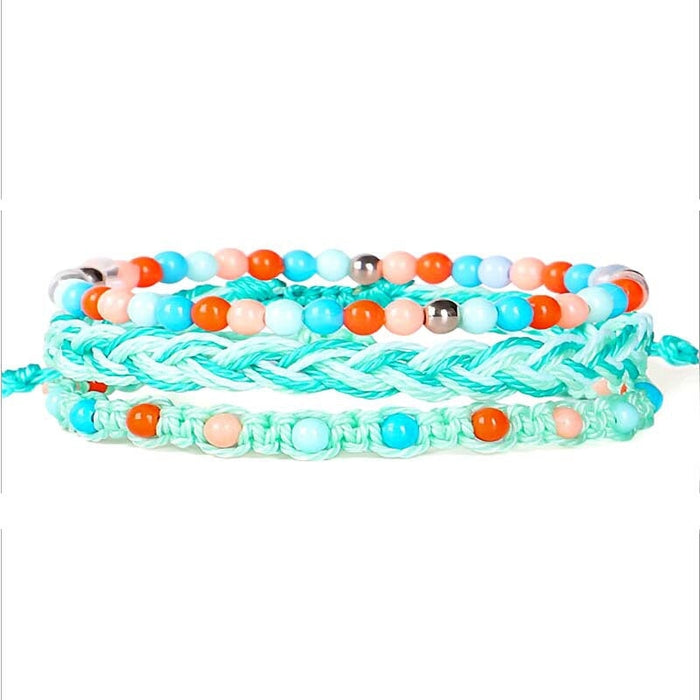 Wholesale colorful bead bracelet waterproof wax thread braided bracelet three-piece set JDC-BT-Yiye010 Bracelet 益烨 Wholesale Jewelry JoyasDeChina Joyas De China
