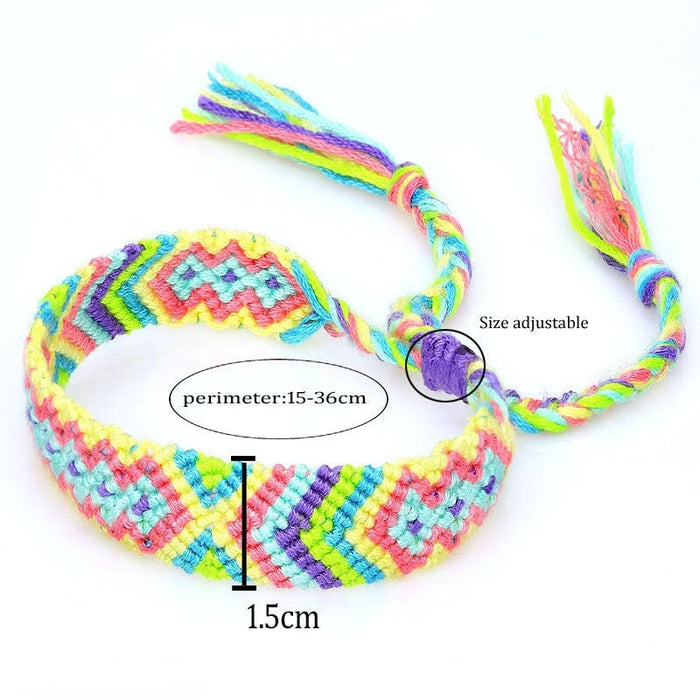 Wholesale Colorful Cotton Thread Friendship Hand Woven Bracelet JDC-BT-Yiye004 Bracelet 益烨 Wholesale Jewelry JoyasDeChina Joyas De China