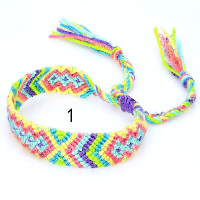 Wholesale Colorful Cotton Thread Friendship Hand Woven Bracelet JDC-BT-Yiye004 Bracelet 益烨 Wholesale Jewelry JoyasDeChina Joyas De China