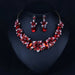 Wholesale colorful crystal necklace earrings set JDC-ST-Linl003 Suit 琳琅 Wholesale Jewelry JoyasDeChina Joyas De China