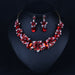 Wholesale colorful crystal necklace earrings set JDC-ST-Linl003 Suit 琳琅 Wholesale Jewelry JoyasDeChina Joyas De China