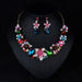 Wholesale colorful crystal necklace earrings set JDC-ST-Linl003 Suit 琳琅 Wholesale Jewelry JoyasDeChina Joyas De China