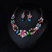 Wholesale colorful crystal necklace earrings set JDC-ST-Linl003 Suit 琳琅 Wholesale Jewelry JoyasDeChina Joyas De China