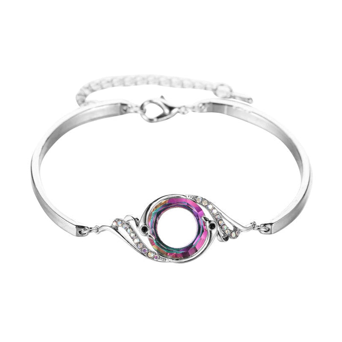 Wholesale colorful crystal rhinestone copper bracelet JDC-BT-A023 Bracelet 妙雅 01 white K 11554 Wholesale Jewelry JoyasDeChina Joyas De China