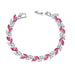 Wholesale colorful crystal willow leaf copper zircon bracelet MOQ≥2 JDC-BT-Kas003 Bracelet 卡诗 Red 17MOQ2 Wholesale Jewelry JoyasDeChina Joyas De China