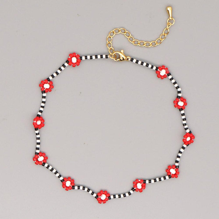Bulk Jewelry Wholesale colorful elegant ethnic style small daisy Beaded Anklet JDC-gbh261 Wholesale factory from China YIWU China