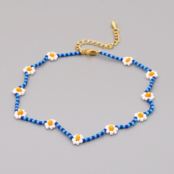 Bulk Jewelry Wholesale colorful elegant ethnic style small daisy Beaded Anklet JDC-gbh261 Wholesale factory from China YIWU China
