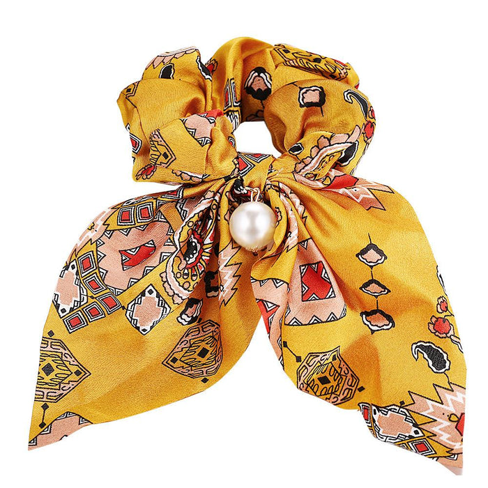 Bulk Jewelry Wholesale colorful fabric pearl pendant women's hair with knotted bow hair rope  JDC-HS-F310 Wholesale factory from China YIWU China