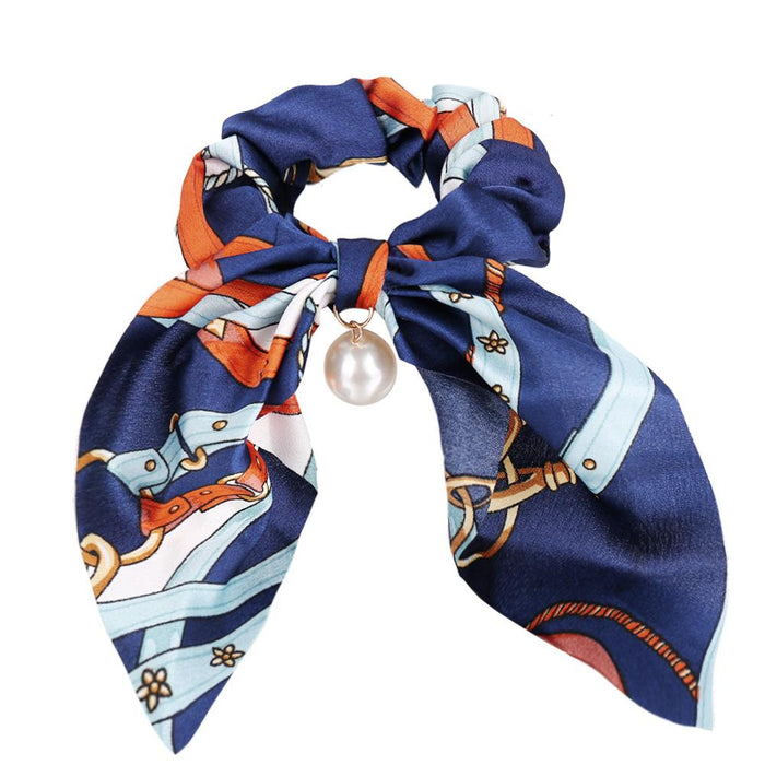 Bulk Jewelry Wholesale colorful fabric pearl pendant women's hair with knotted bow hair rope  JDC-HS-F310 Wholesale factory from China YIWU China