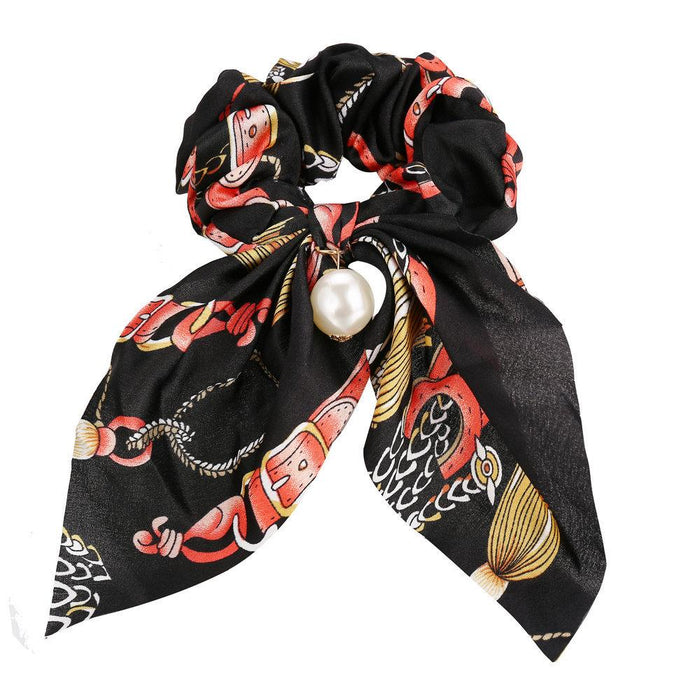 Bulk Jewelry Wholesale colorful fabric pearl pendant women's hair with knotted bow hair rope  JDC-HS-F310 Wholesale factory from China YIWU China