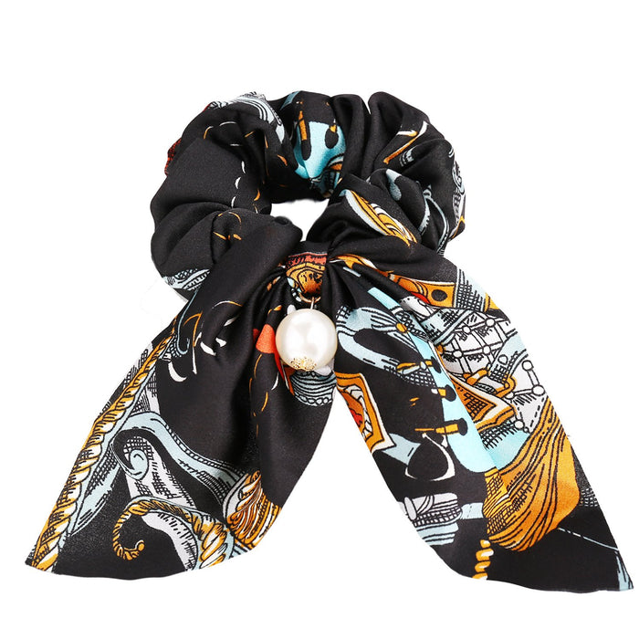 Bulk Jewelry Wholesale colorful fabric pearl pendant women's hair with knotted bow hair rope  JDC-HS-F310 Wholesale factory from China YIWU China