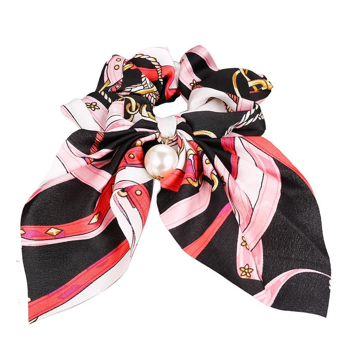 Bulk Jewelry Wholesale colorful fabric pearl pendant women's hair with knotted bow hair rope  JDC-HS-F310 Wholesale factory from China YIWU China