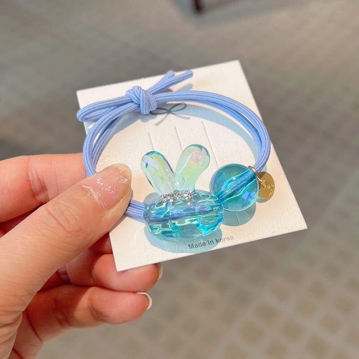 Wholesale colorful transparent bunny hair ring JDC-HS-GSFS010 Hair Scrunchies 夙尚 Wholesale Jewelry JoyasDeChina Joyas De China