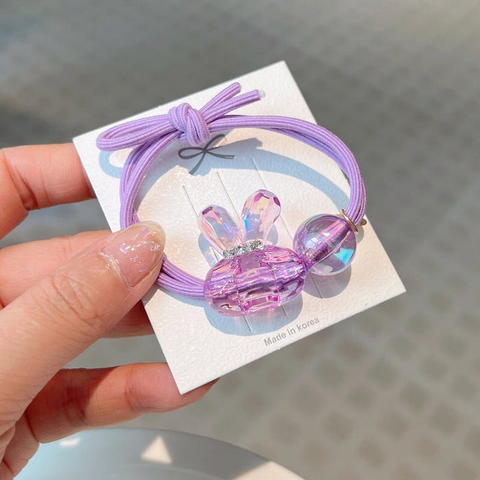 Wholesale colorful transparent bunny hair ring JDC-HS-GSFS010 Hair Scrunchies 夙尚 Wholesale Jewelry JoyasDeChina Joyas De China