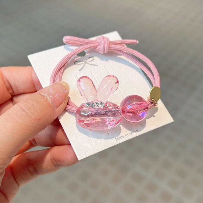 Wholesale colorful transparent bunny hair ring JDC-HS-GSFS010 Hair Scrunchies 夙尚 3 Wholesale Jewelry JoyasDeChina Joyas De China