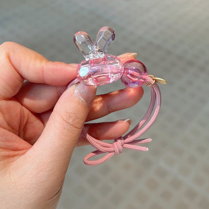 Wholesale colorful transparent bunny hair ring JDC-HS-GSFS010 Hair Scrunchies 夙尚 Wholesale Jewelry JoyasDeChina Joyas De China