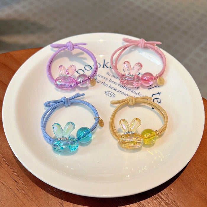 Wholesale colorful transparent bunny hair ring JDC-HS-GSFS010 Hair Scrunchies 夙尚 Wholesale Jewelry JoyasDeChina Joyas De China