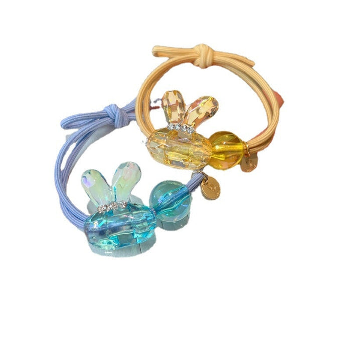 Wholesale colorful transparent bunny hair ring JDC-HS-GSFS010 Hair Scrunchies 夙尚 Wholesale Jewelry JoyasDeChina Joyas De China