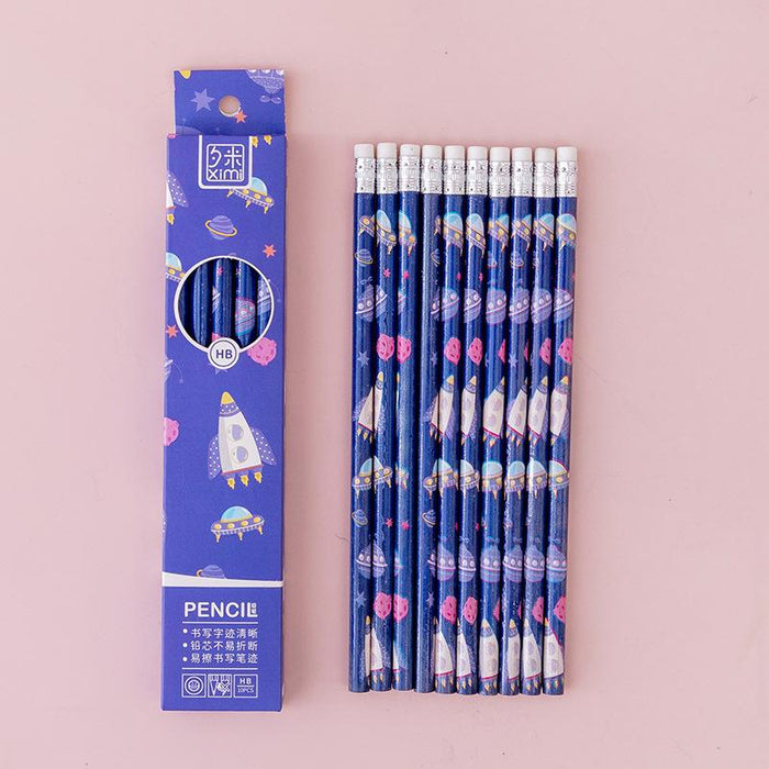 Bulk Jewelry Wholesale colorful wooden 10 boxed planet HB pencils JDC-PE-XF015 Wholesale factory from China YIWU China