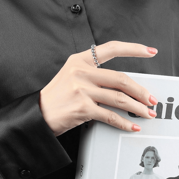 Wholesale copper beaded ring JDC-RS-YJY003 Rings 银晶缘 Wholesale Jewelry JoyasDeChina Joyas De China