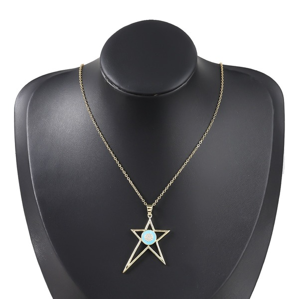 Wholesale Copper Drip Oil Irregular Pentagram Necklace JDC-NE-JL182 Necklaces 氿乐 Wholesale Jewelry JoyasDeChina Joyas De China