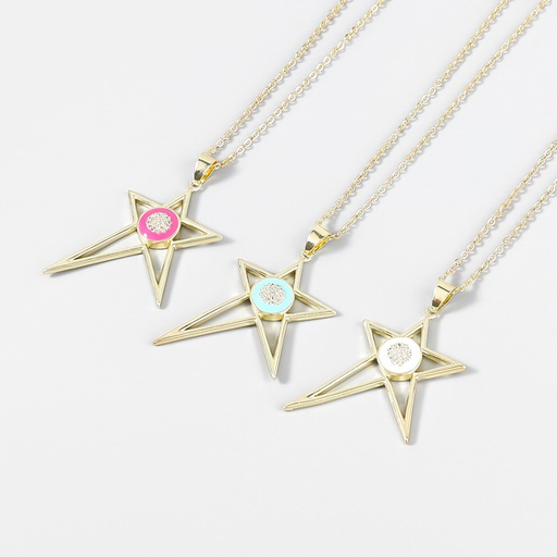 Wholesale Copper Drip Oil Irregular Pentagram Necklace JDC-NE-JL182 Necklaces 氿乐 Wholesale Jewelry JoyasDeChina Joyas De China