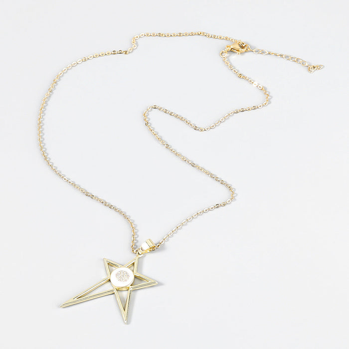 Wholesale Copper Drip Oil Irregular Pentagram Necklace JDC-NE-JL182 Necklaces 氿乐 white Wholesale Jewelry JoyasDeChina Joyas De China