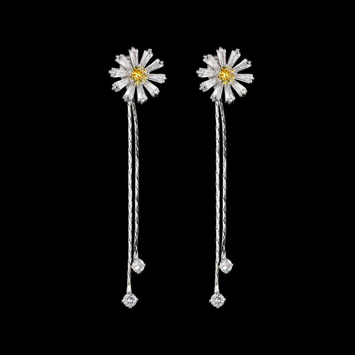 Wholesale Copper Inlaid Zircon Daisy Earrings JDC-ES-XuF112 Earrings 旭帆 Wholesale Jewelry JoyasDeChina Joyas De China