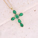 Wholesale Copper Micro Set Zircon Necklace Multicolor Cross Pendant NecklaceJDC-NE-Bingm012 necklaces 冰萌 3# green Wholesale Jewelry JoyasDeChina Joyas De China