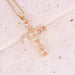 Wholesale Copper Micro Set Zircon Necklace Multicolor Cross Pendant NecklaceJDC-NE-Bingm012 necklaces 冰萌 Champagne # 5 Wholesale Jewelry JoyasDeChina Joyas De China