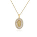 Wholesale copper plated 18K gold drop oil zircon Virgin Mary necklace JDC-NE-AG143 Necklaces 澳古 Wholesale Jewelry JoyasDeChina Joyas De China