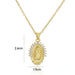Wholesale copper plated real gold zircon Virgin Mary necklace JDC-NE-AG139 Necklaces 澳古 Wholesale Jewelry JoyasDeChina Joyas De China