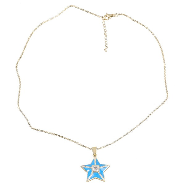 Wholesale Copper Rhinestone Drop Oil Star Necklace JDC-NE-JL183 Necklaces 氿乐 Wholesale Jewelry JoyasDeChina Joyas De China