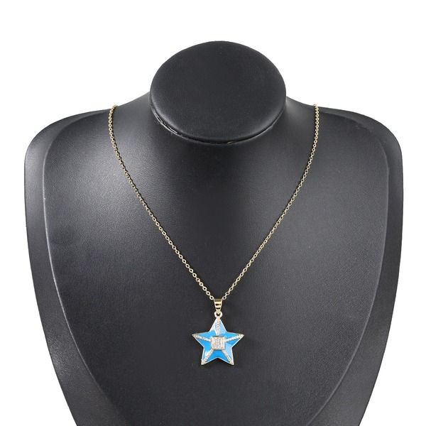 Wholesale Copper Rhinestone Drop Oil Star Necklace JDC-NE-JL183 Necklaces 氿乐 Wholesale Jewelry JoyasDeChina Joyas De China