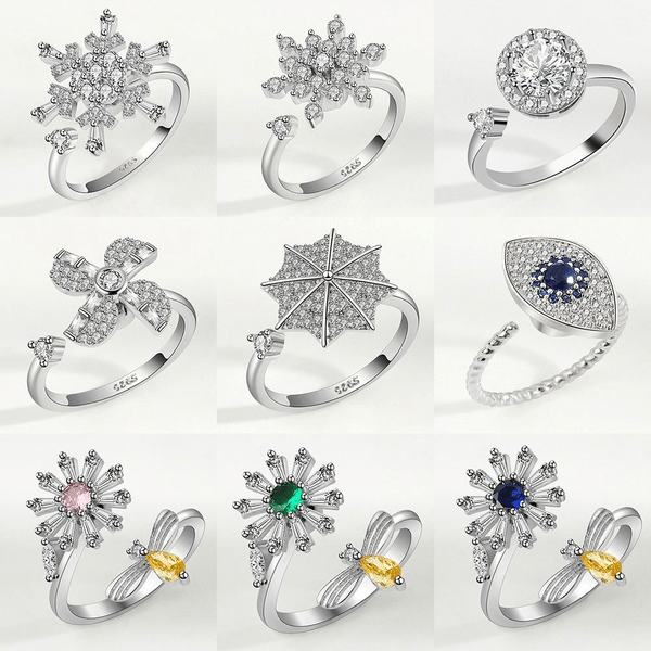 Wholesale copper rotatable ring JDC-RS-YJY002 Rings 银晶缘 Wholesale Jewelry JoyasDeChina Joyas De China