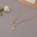 Wholesale Copper Set Zircon Jesus Cross Gold Plated Necklace JDC-NE-HongX001 Necklaces 鸿玺 Wholesale Jewelry JoyasDeChina Joyas De China