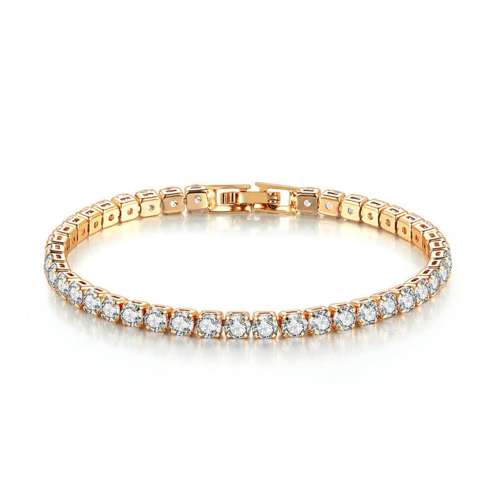 Wholesale Copper Zircon Full Diamond Tennis Chain Bracelet JDC-BT-ZuoYi001 Bracelet 佐伊 gold 17cm Wholesale Jewelry JoyasDeChina Joyas De China