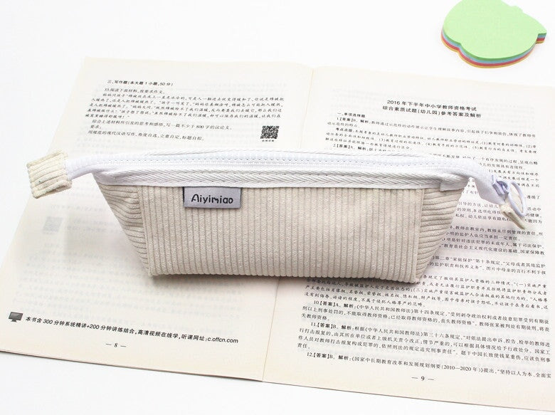 Wholesale Corduroy Pencil Case Pencil Bags Stationery Box JDC-PB-Donglej001 Pencil Bags 东津 beige Wholesale Jewelry JoyasDeChina Joyas De China