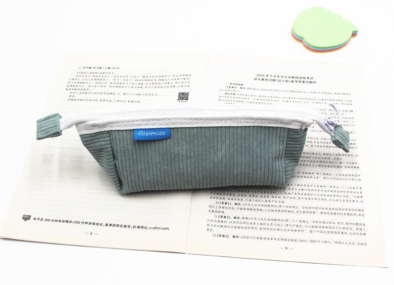 Wholesale Corduroy Pencil Case Pencil Bags Stationery Box JDC-PB-Donglej001 Pencil Bags 东津 light blue Wholesale Jewelry JoyasDeChina Joyas De China