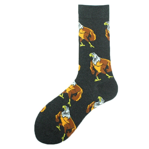 Wholesale Cotton Animal Geometric Fruit Socks Men's Plus Size Long Socks JDC-SK-KAF040 Sock 咖范 4 One size fits all Wholesale Jewelry JoyasDeChina Joyas De China