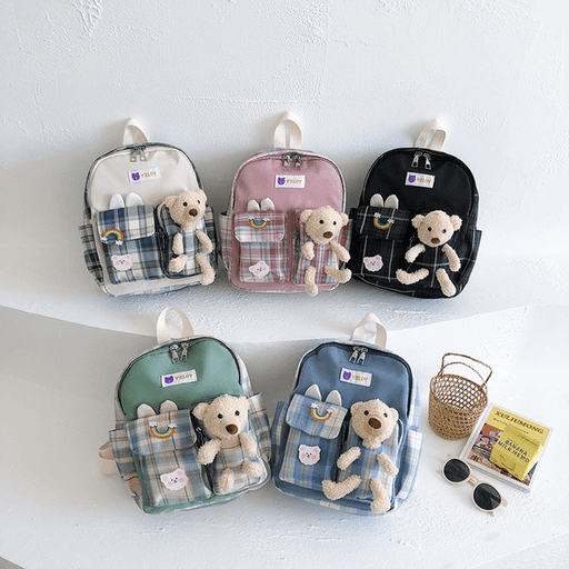 Wholesale cotton bear plaid bag JDC-BP-GSHN027 Backpack Bags 浩纳 Wholesale Jewelry JoyasDeChina Joyas De China