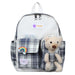 Wholesale cotton bear plaid bag JDC-BP-GSHN027 Backpack Bags 浩纳 gray Wholesale Jewelry JoyasDeChina Joyas De China