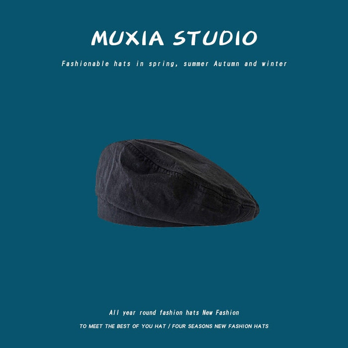 Wholesale Cotton Beret Thin Octagon Hat JDC-FH-Muxia010 Fashionhat 沐夏 black M(56-58cm) Wholesale Jewelry JoyasDeChina Joyas De China