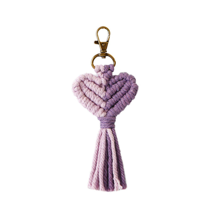 Wholesale Cotton String Zinc Alloy Heart Tassel Keychain JDC-KC-JM001 Keychains 杰米 Wholesale Jewelry JoyasDeChina Joyas De China
